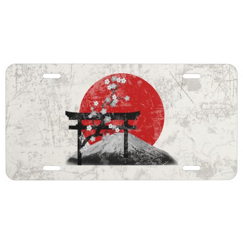 Flag and Symbols of Japan ID153 License Plate