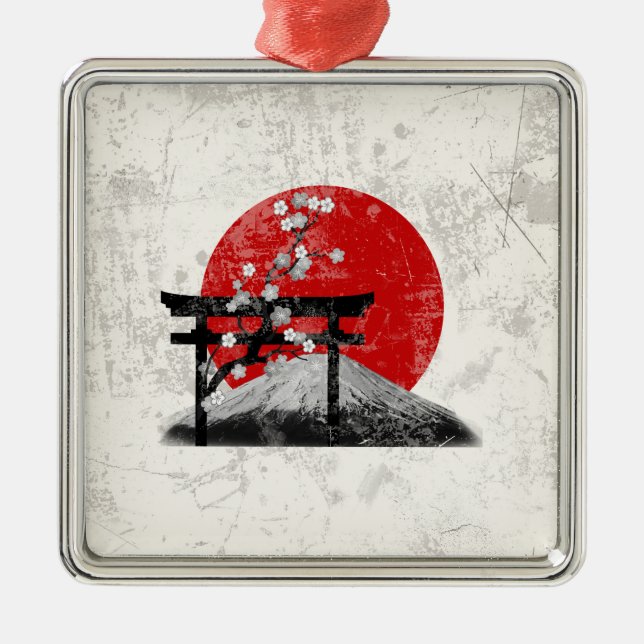 Flag and Symbols of Japan ID153 Metal Ornament (Front)