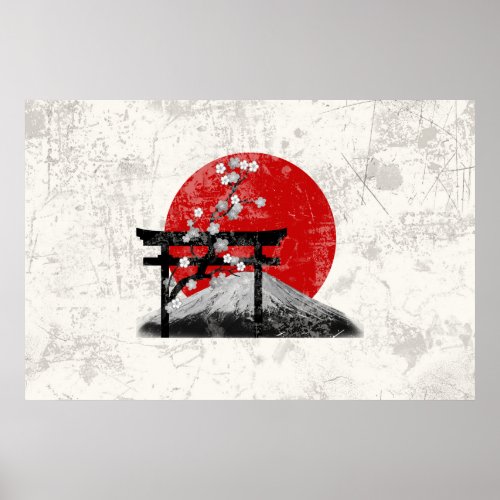 Flag and Symbols of Japan ID153 Poster