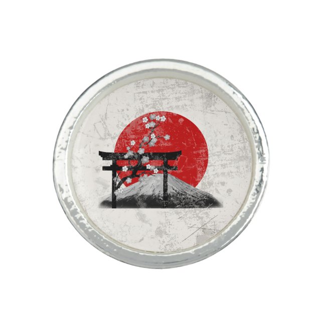 Flag and Symbols of Japan ID153 Ring (Front)