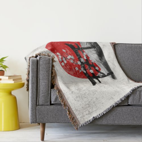 Flag and Symbols of Japan ID153 Throw Blanket