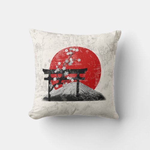 Flag and Symbols of Japan ID153 Throw Pillow