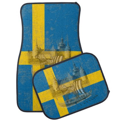 Flag and Symbols of Sweden ID159 Car Mat