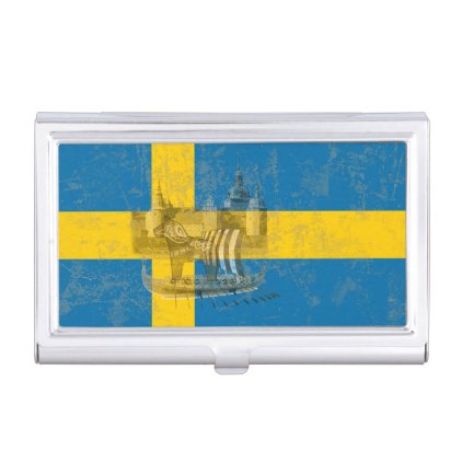 Flag and Symbols of Sweden ID159 Case For Business Cards