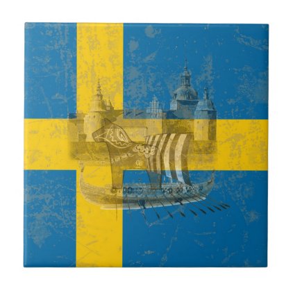 Flag and Symbols of Sweden ID159 Ceramic Tile