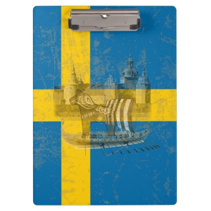 Flag and Symbols of Sweden ID159 Clipboard