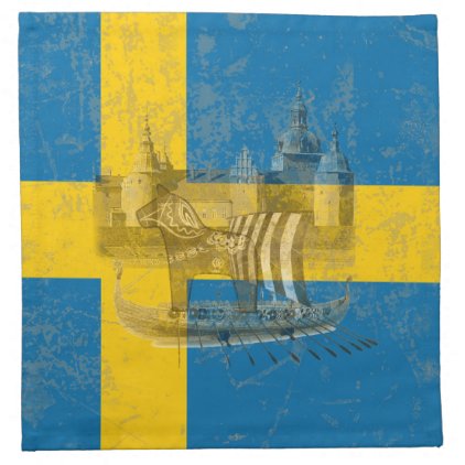 Flag and Symbols of Sweden ID159 Cloth Napkin