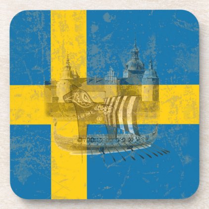 Flag and Symbols of Sweden ID159 Coaster