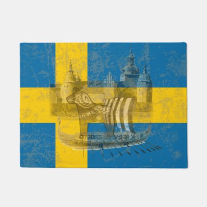 Flag and Symbols of Sweden ID159 Doormat