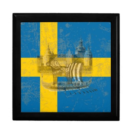 Flag and Symbols of Sweden ID159 Jewelry Box