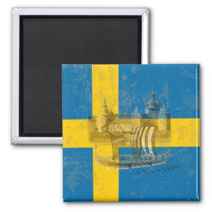 Flag and Symbols of Sweden ID159 Magnet