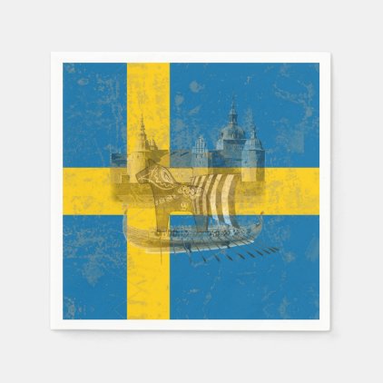 Flag and Symbols of Sweden ID159 Napkin