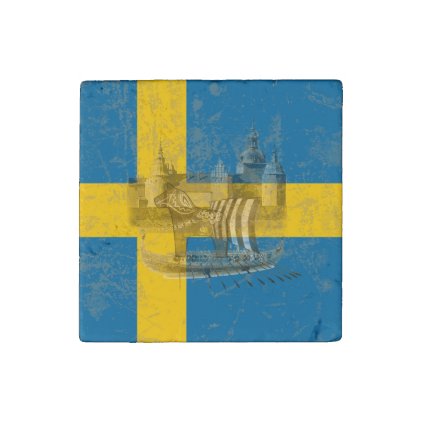 Flag and Symbols of Sweden ID159 Stone Magnet