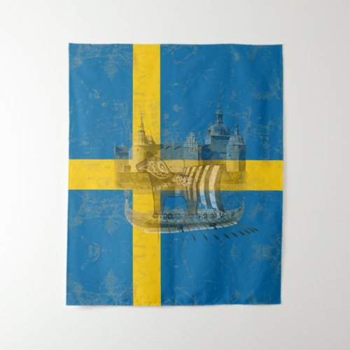 Flag and Symbols of Sweden ID159 Tapestry