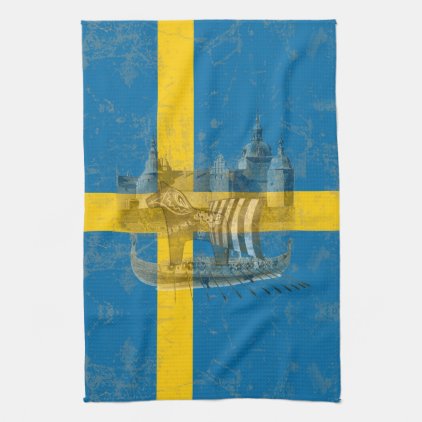 Flag and Symbols of Sweden ID159 Towel