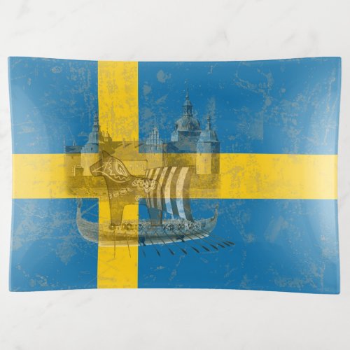 Flag and Symbols of Sweden ID159 Trinket Tray