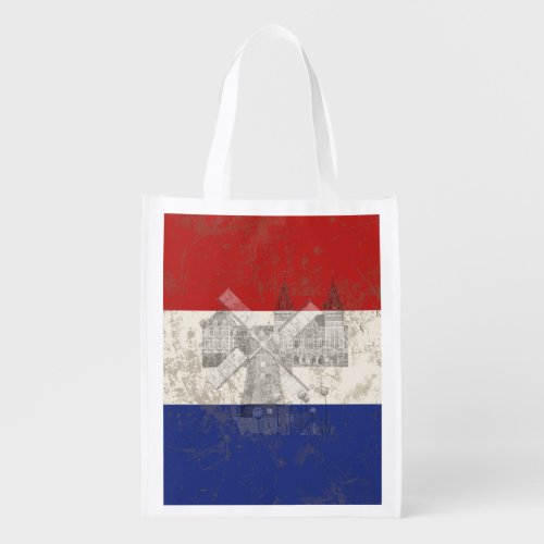 Flag and Symbols of the Netherlands ID151 Reusable Grocery Bag