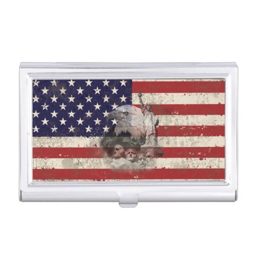 Flag and Symbols of United States Business Card Holder