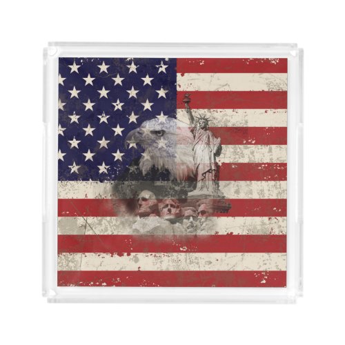 Flag and Symbols of United States ID155 Acrylic Tray
