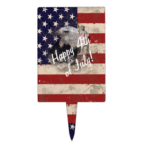 Flag and Symbols of United States ID155 Cake Topper
