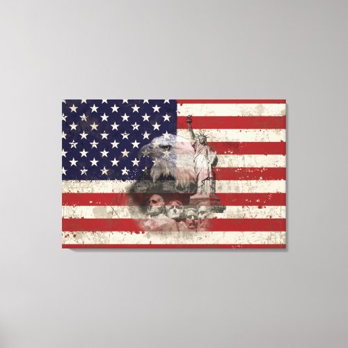 Flag and Symbols of United States ID155 Canvas Print