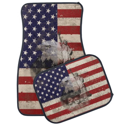 Flag and Symbols of United States ID155 Car Floor Mat