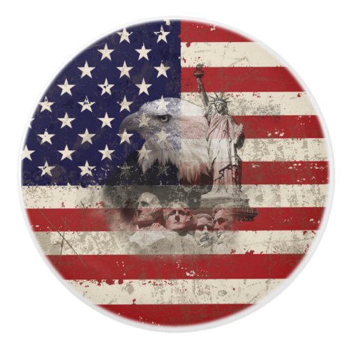 Flag and Symbols of United States ID155 Ceramic Knob