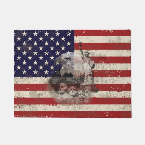 Flag and Symbols of United States ID155 Doormat