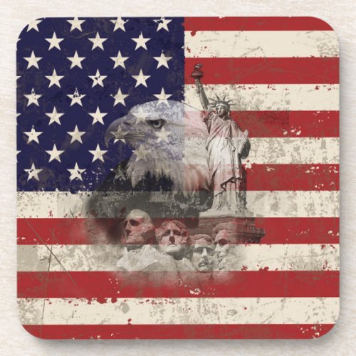 Flag and Symbols of United States ID155 Drink Coaster