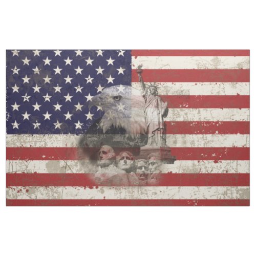 Flag and Symbols of United States ID155 Fabric