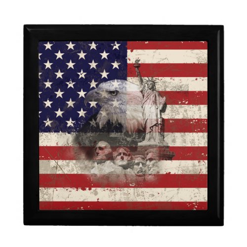 Flag and Symbols of United States ID155 Jewelry Box