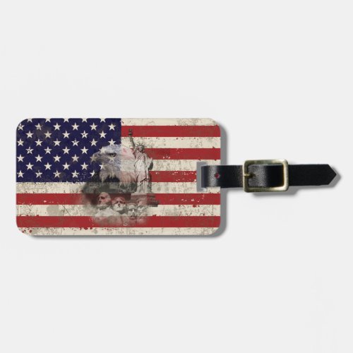 Flag and Symbols of United States ID155 Luggage Tag