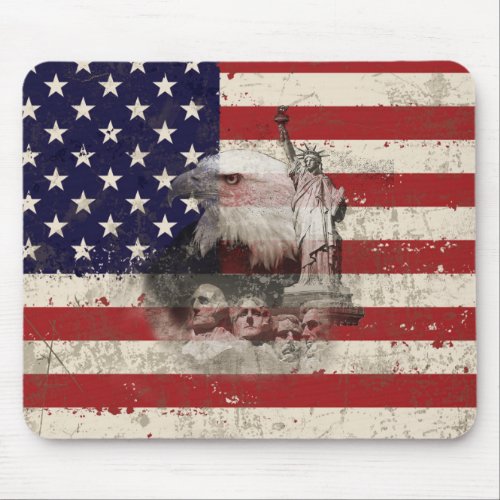 Flag and Symbols of United States ID155 Mouse Pad