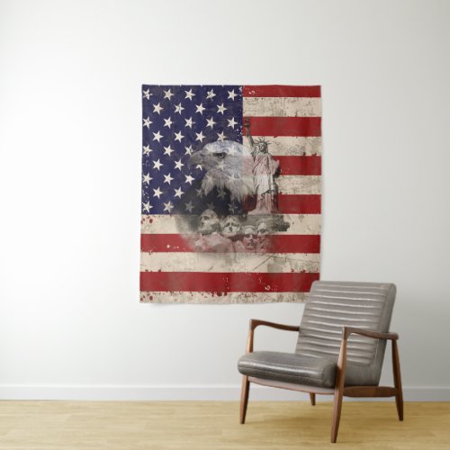 Flag and Symbols of United States ID155 Tapestry