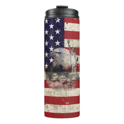 Flag and Symbols of United States ID155 Thermal Tumbler