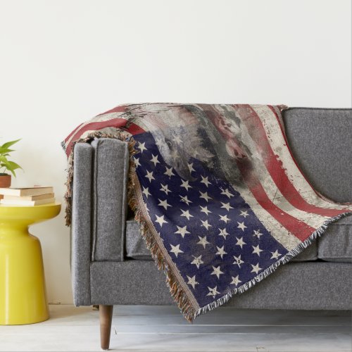 Flag and Symbols of United States ID155 Throw Blanket
