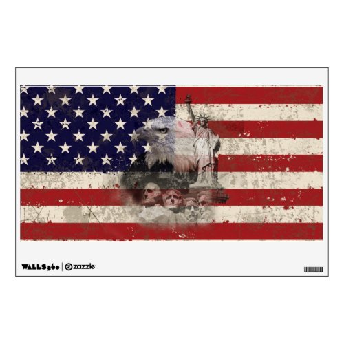 Flag and Symbols of United States ID155 Wall Sticker