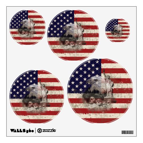 Flag and Symbols of United States ID155 Wall Sticker