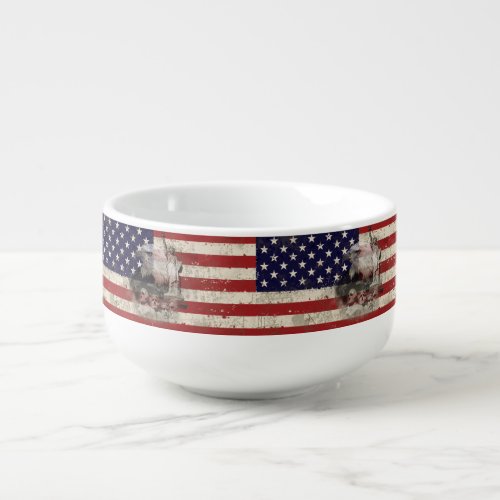 Flag and Symbols of United States Soup Mug