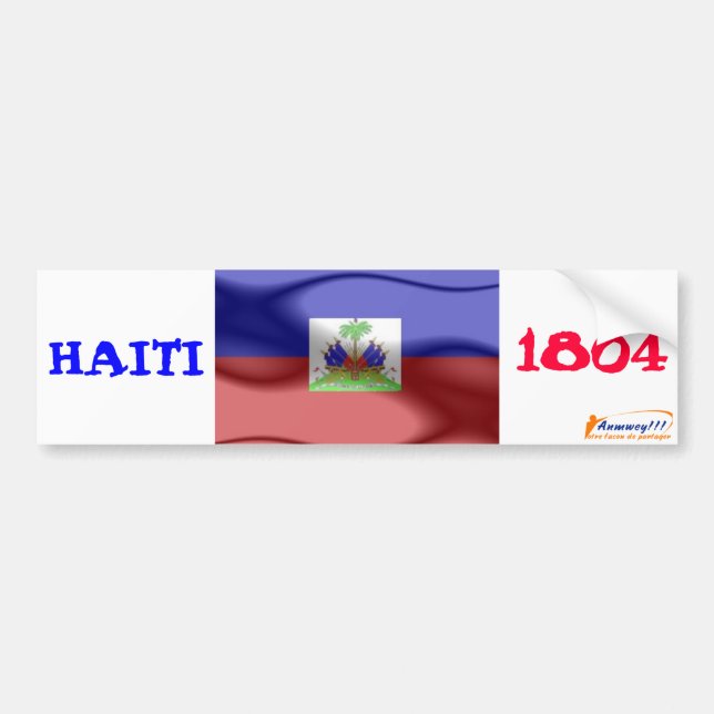 flag, anmwey, HAITI, 1804 Bumper Sticker (Front)