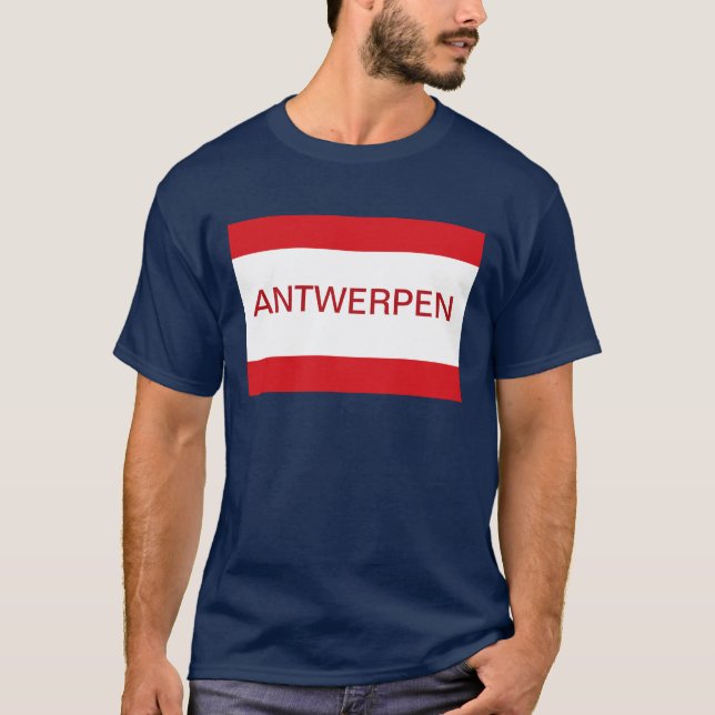 Flag Antwerpen Anvers Antwerp Belgium T-Shirt (Front)