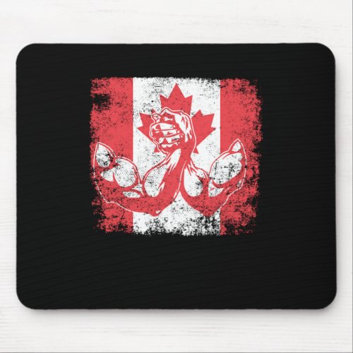 Flag Arm Wrestling Canada Art Arm Wrestle Gift Mouse Pad