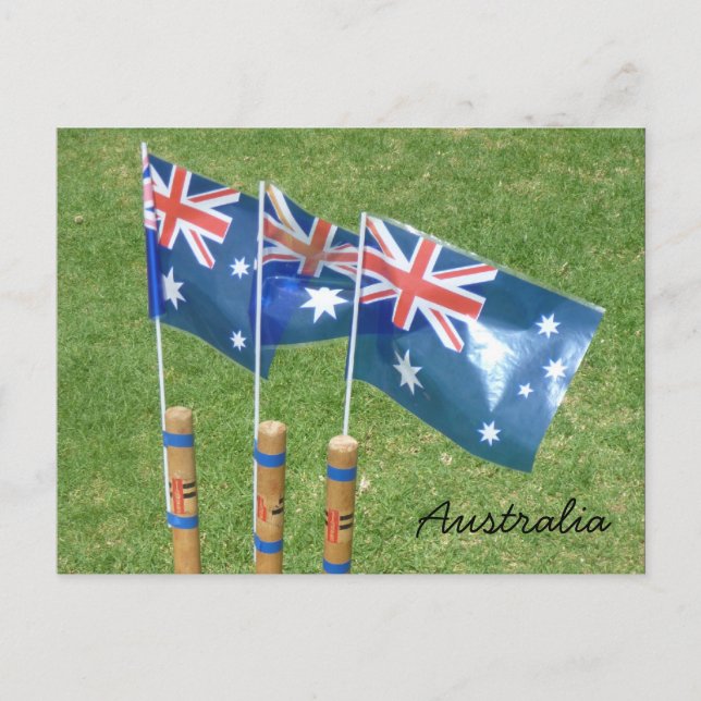 flag aussie stumps postcard (Front)