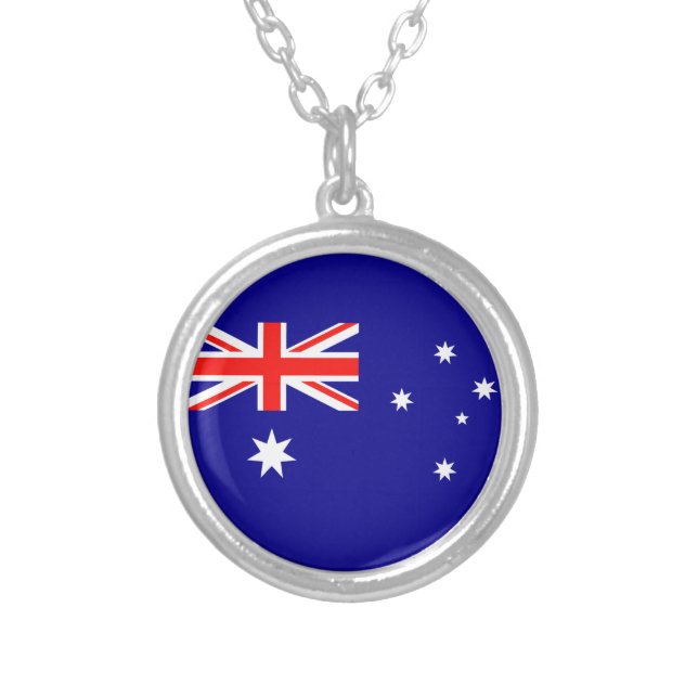 Flag Australia Silver Plated Necklace (Front)