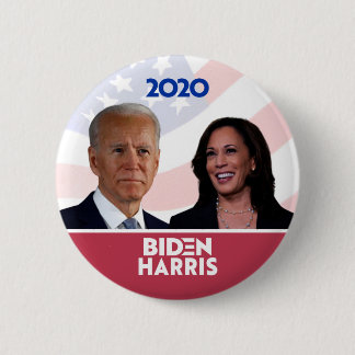 Flag Background Joe Biden Kamala Harris 2020 Butto Button