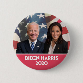 Flag Background Joe Biden Kamala Harris 2020 Button