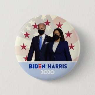 Flag Background Joe Biden Kamala Harris Facemask Button