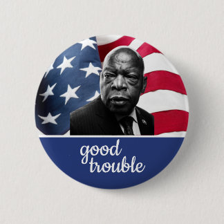 Flag Background John Lewis 'Good Trouble' Button