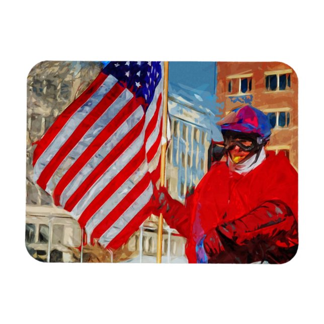Flag Bearer on Horseback Magnet (Horizontal)