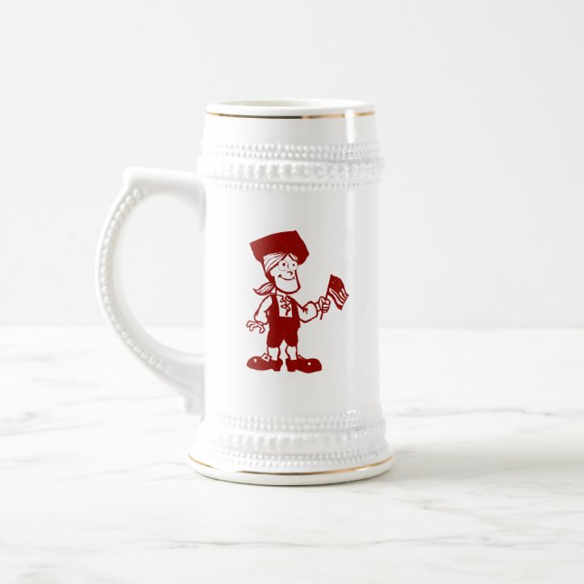 Flag Bearing Colonial Man Beer Stein (Left)